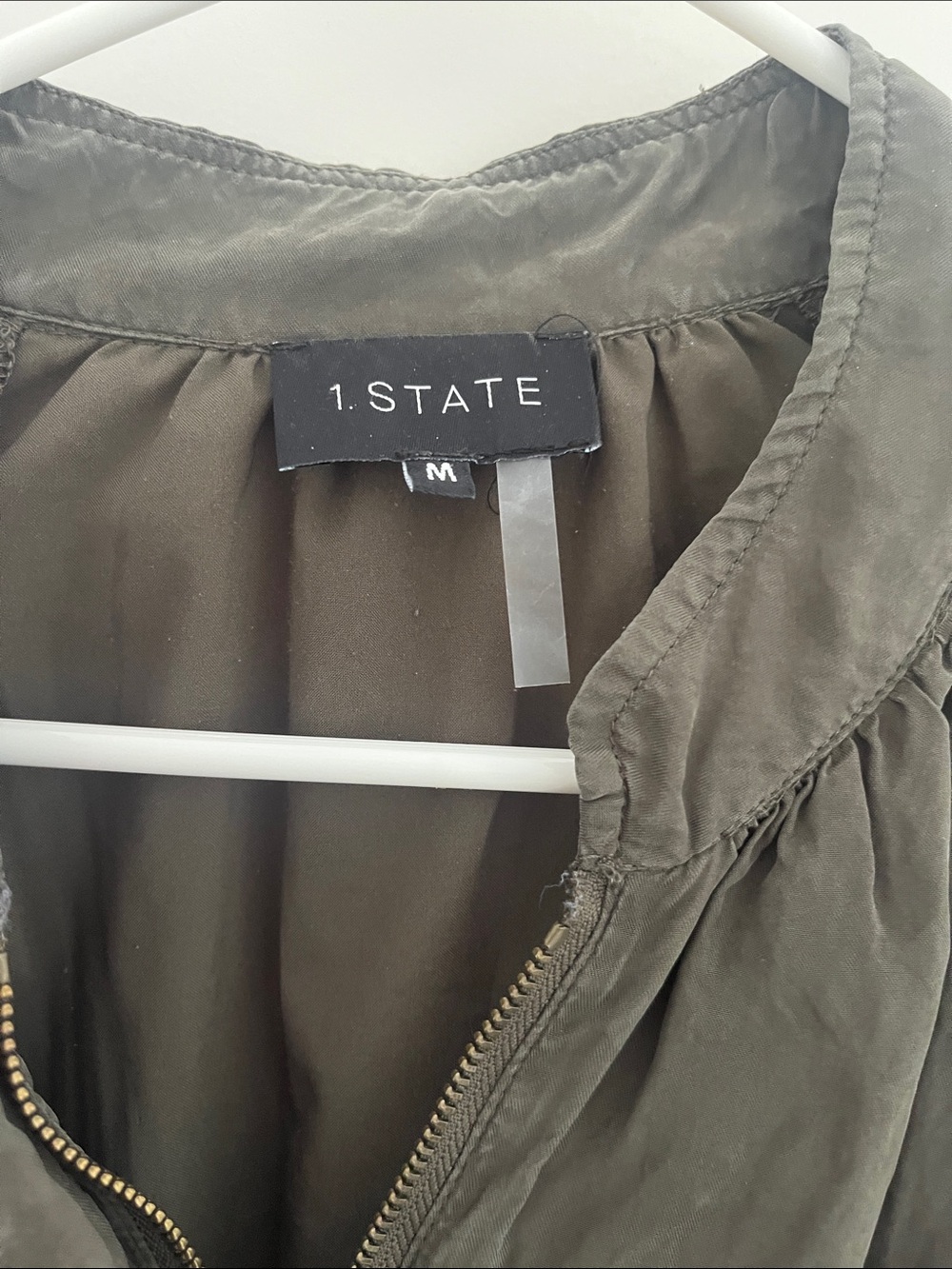 1. STATE Olive Green Lightweight Bomber Jacket - Picture 4 of 7